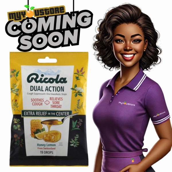 Ricola Dual Action Honey-Lemon Cough Suppressant Oral Anesthetic Drops 19 ct Pouch A056