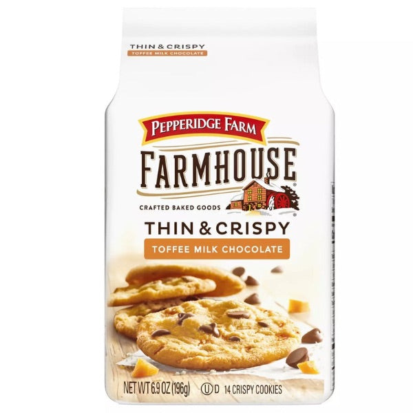 Pepperidge Farm Farmhouse Thin & Crispy Toffee Milk Chocolate Cookies 6.9oz