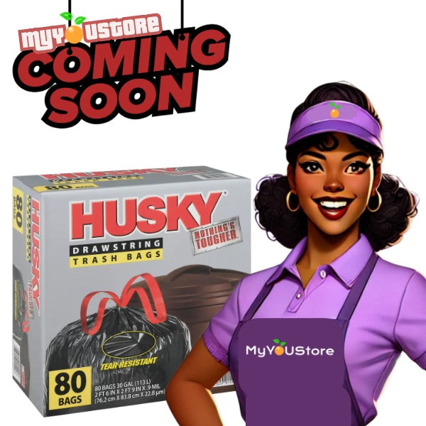 Husky Drawstring 30 Gallon Trash Bags 80 ct