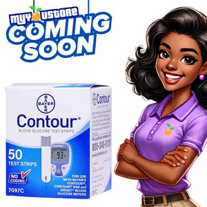 Contour Diabetic Blood Sugar Glucose Test Strips (50Ct