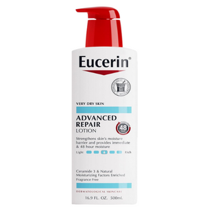 Eucerin Advanced Repair Body Lotion, Unscented Body Lotion for Dry Skin, 16.9 Fl Oz Pump Bottle