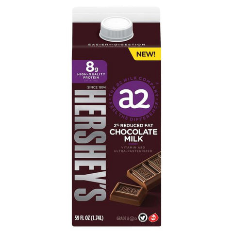 Milk - HERSHEY'S a2 Milk 2% Chocolate Reduced Fat Milk
