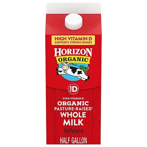 Milk - Horizon Organic Whole High Vitamin D Milk - 1/2 Gallon