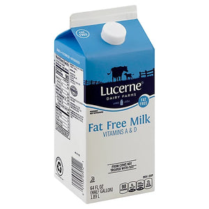 Milk - Lucerne Fat Free Milk - Half Gallon Lucerne Fat Free Milk - Half Gallon