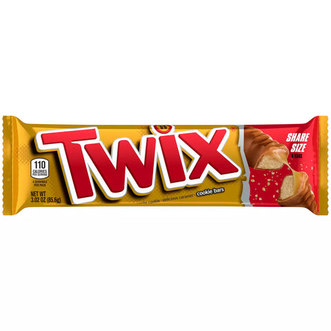 Twix Caramel & Chocolate Cookie Share Size Candy Bar 3.02 oz