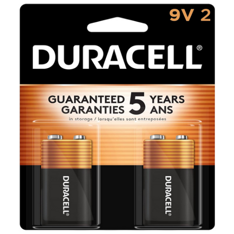 Duracell Coppertop 9V Battery, 2 Count