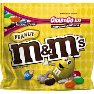 M&M'S Peanut Chocolate Candy Grab & Go Size Bag, 5.5 oz A022