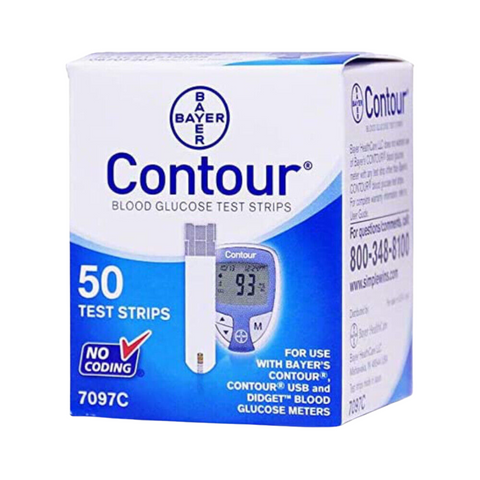 Contour Diabetic Blood Sugar Glucose Test Strips (50Ct