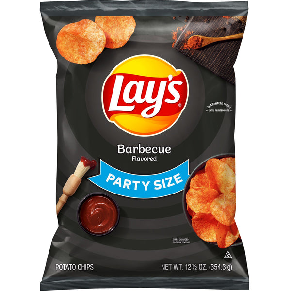 Lays Potato Chips BBQ barbecue Party Size