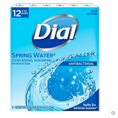 Dial Antibacterial Deodorant Spring Water Bar Soap - 12pk - 4oz each