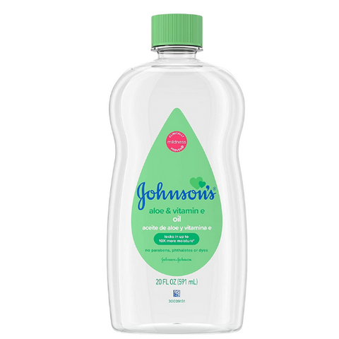 Johnson's Baby Oil, Mineral Oil Enriched with Aloe Vera and Vitamin E, 20 fl. oz