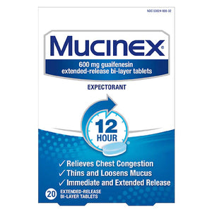 Mucinex 12-Hour Chest Congestion Expectorant Tablets - 20ct