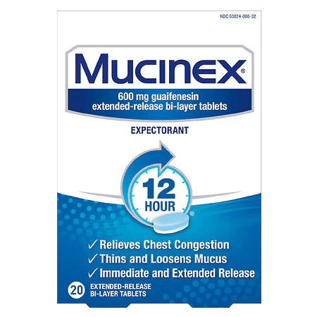 Mucinex 12-Hour Chest Congestion Expectorant Tablets - 20ct