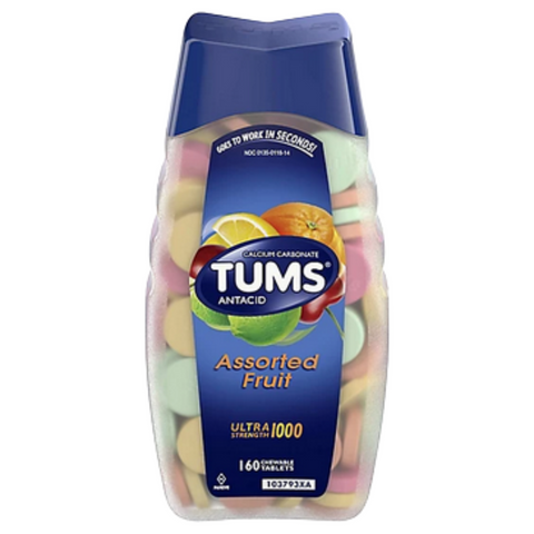 Tums Antacid Tablets Chewable Ultra Strength 1000 Assorted Fruit - 160 Count