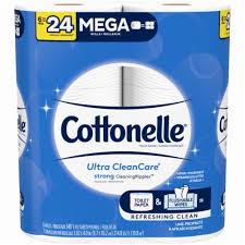 Cottonelle Ultra CleanCare Toilet Paper, 12 Mega Rolls, Strong Bath Tissue