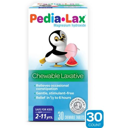 Pedia-Lax Laxative Chewable Tablets for Kids - Ages 2-11 - Watermelon - 30ct